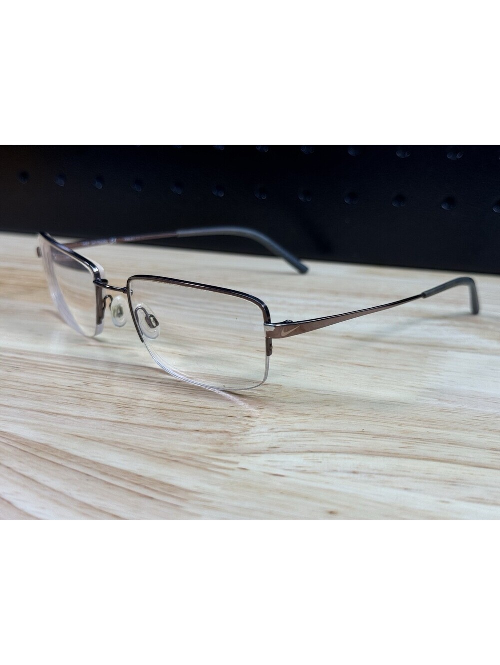 Nike Eyeglasses 4195 245 Flexon Brown Half Rim Metal Frame 56[]19-145 *READ